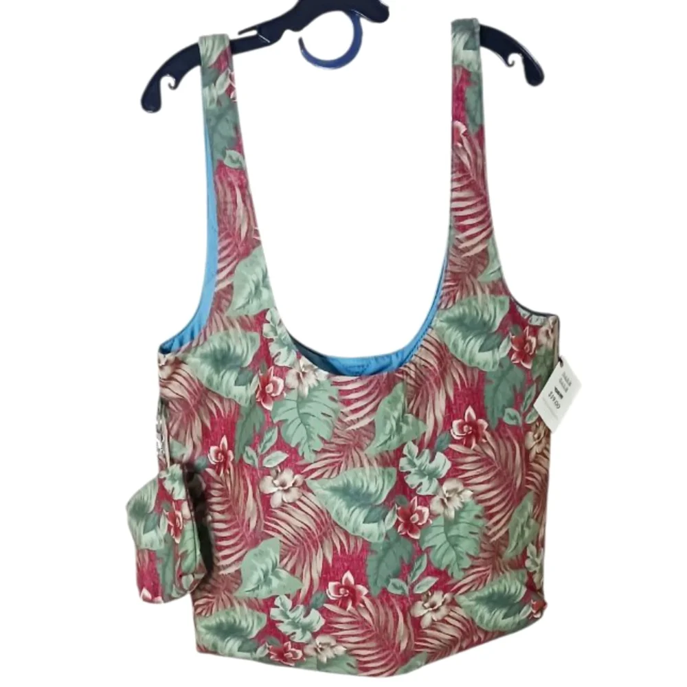 Handmade Rerersible Tote Bag Floral Print XLarge